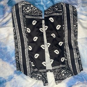 Black Paisley Bandana Corset